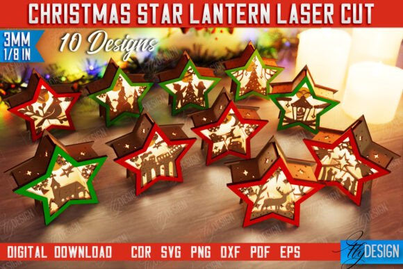 3D Christmas Shadow Star Lantern Bundle: A Creative Lighting Solution