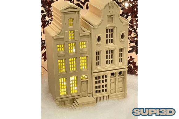 3D Dutch Architecture LED Miniature: A Cozy Glow from Amsterdam