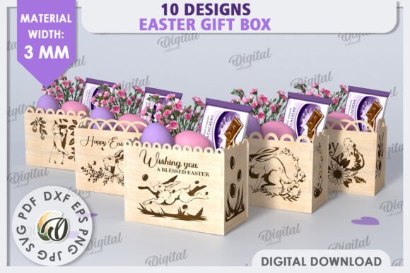 3D Easter Gift Boxes Laser Cut Bundle: A Versatile Digital Design Solution