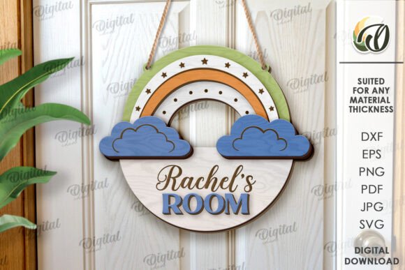 3D Layered Kids Room Sign