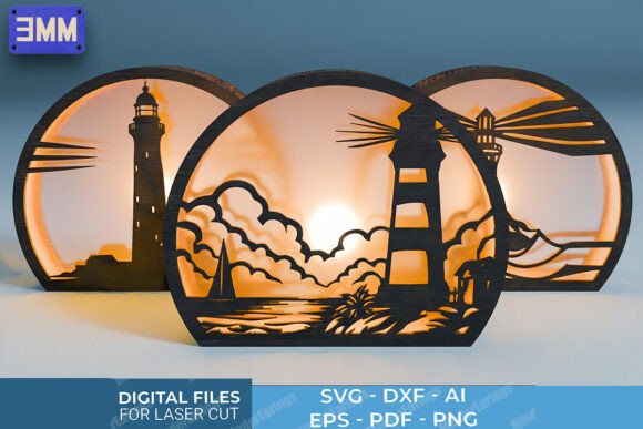 3D Lighthouse Lantern Laser Cut Files