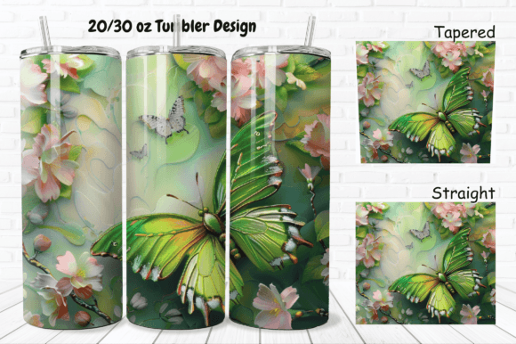 3D Spring Flower Green Butterfly Tumbler: A Creative and Practical Design for Modern Use