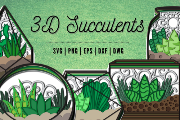 3D Succulents SVG Bundle for Creative Workflows