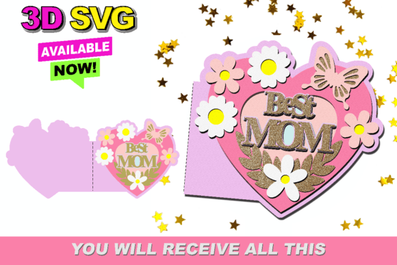 Best Mom Card 3D SVG for Creative Projects