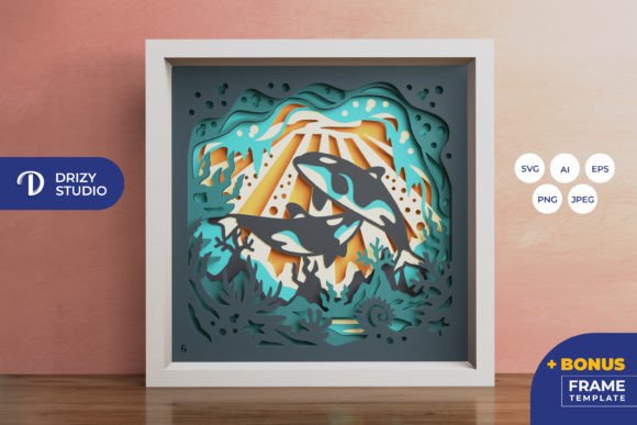 Couple of Orca 3D Shadow Box: A Creative and Unique Artistic Project