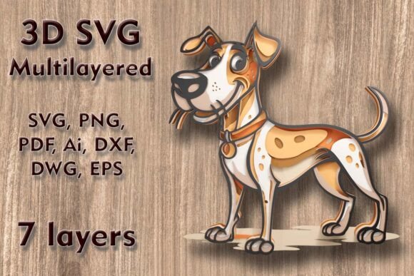 Jack Russell Terrier 3D SVG Multilayered