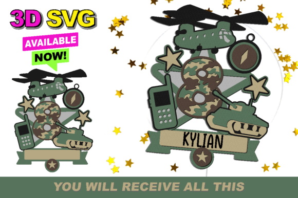 Military Army Topper 3D SVG