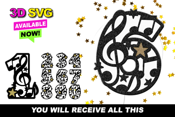 Musical Notes Numbers 3D SVG: A Creative Digital Toolkit