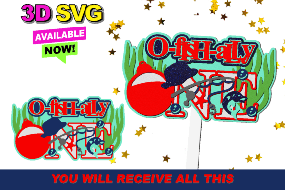 O Fish Ally One Cake Topper 3D SVG