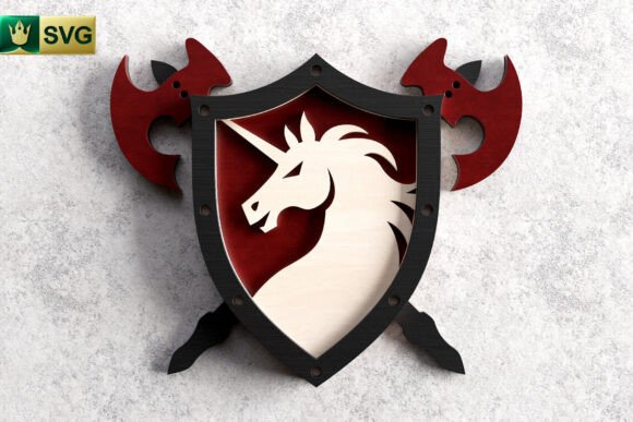 Unicorn Shield 3D Layered SVG Fantasy: A Magical Addition to Your Creative Projects